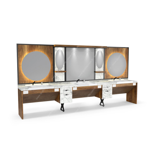 Üçlü Blok Berber Tezgahı ( Q-301 ) Üçlü Blok Berber Tezgahı ( Q-301 )